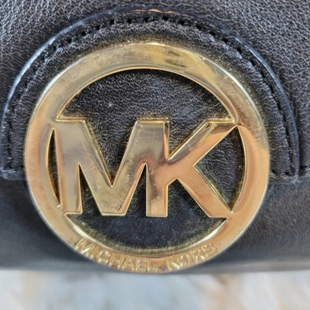 Michael Kors Black Pebbled Leather Margo Satchel